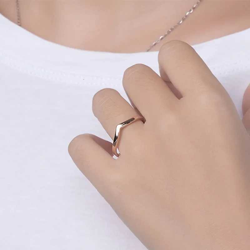2mm Thin V Shape Stackable Ring Stainless Steel Plain Polished Band for Women Girl Size 5-10 S250716