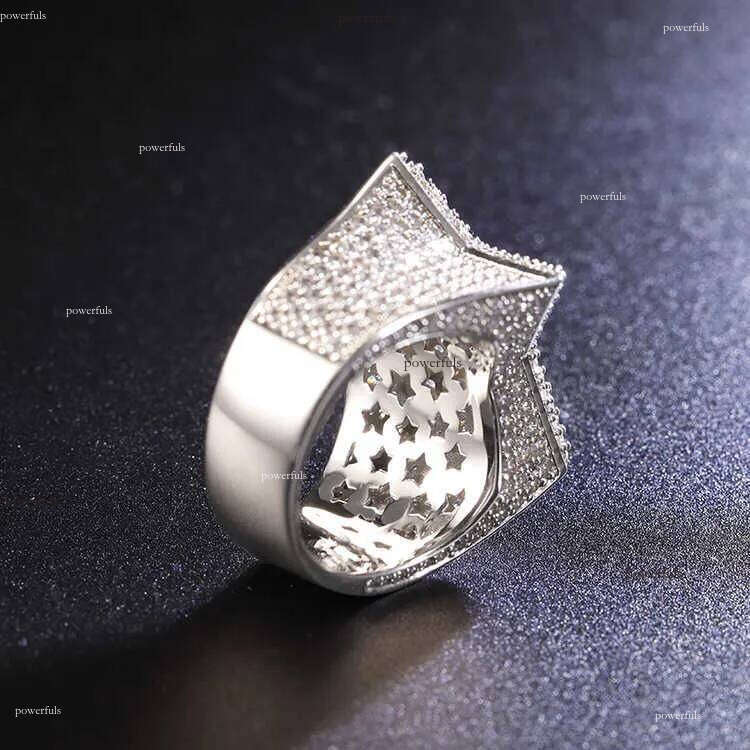 RTS hiphop jewelry S sier with shine D vvs moissanite cuban star ring