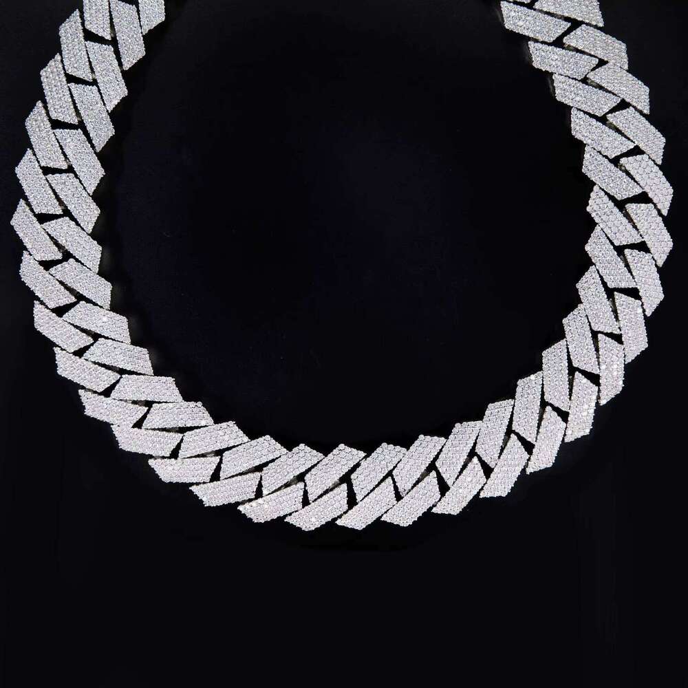 Pass 100% diamond Designer necklacetestIced Out 4 Row 16mm VVS Silicon Stone Miami Cuban Chain Link Pass Tester GRA Hip Hop Sterling Sier Bracelet