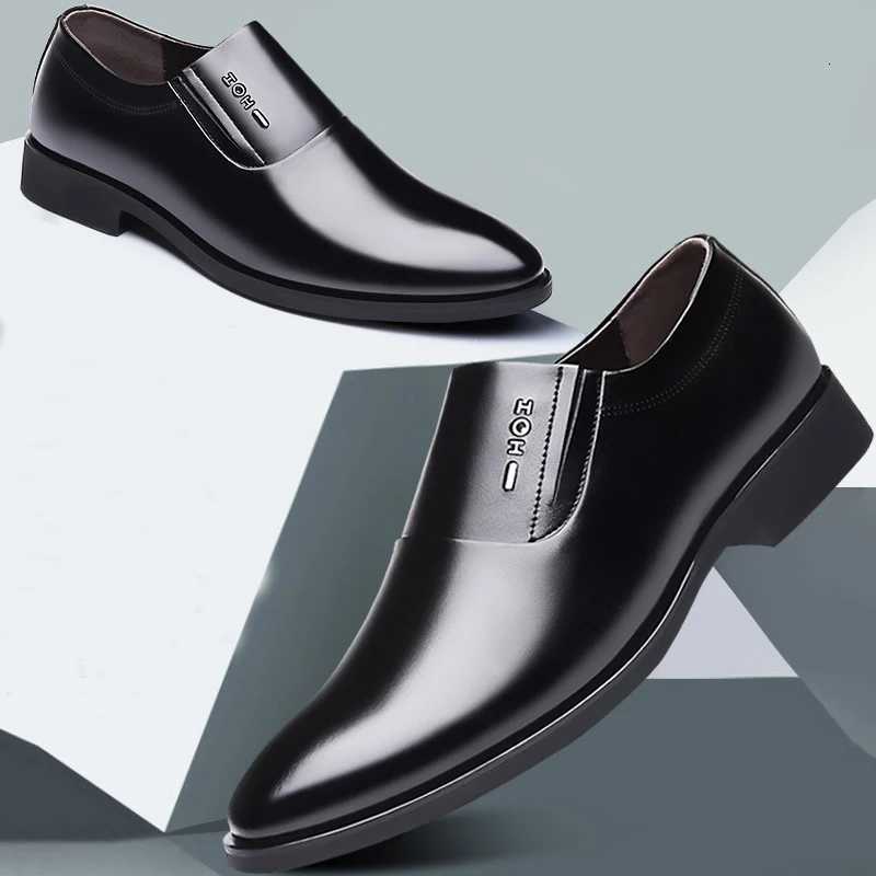 Men Business Dress Leather Shoes Spring Autumn Leisure PU Leather Breathable Soft Sole Invisible Elevated Anti-Slip Casual Y250715