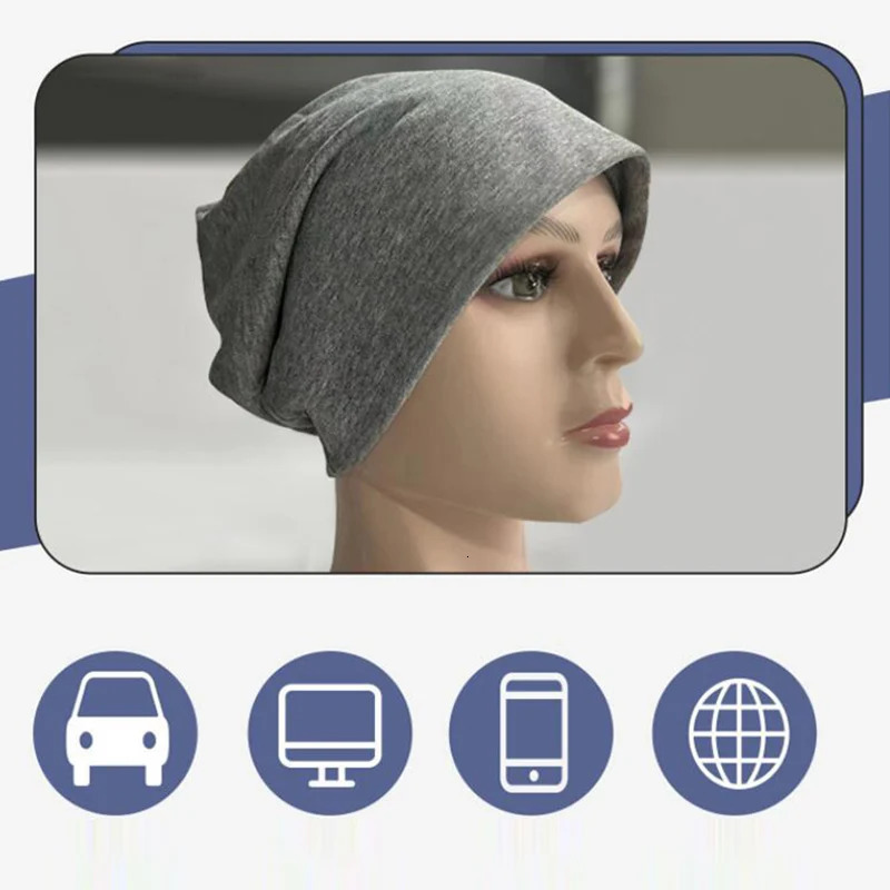 Anti Radiation Cap Full Silver Fiber EMF Protection Hat Electromagnetic Wave Shielding Hats Unisex RF/Microwave Protect Beanies 250715