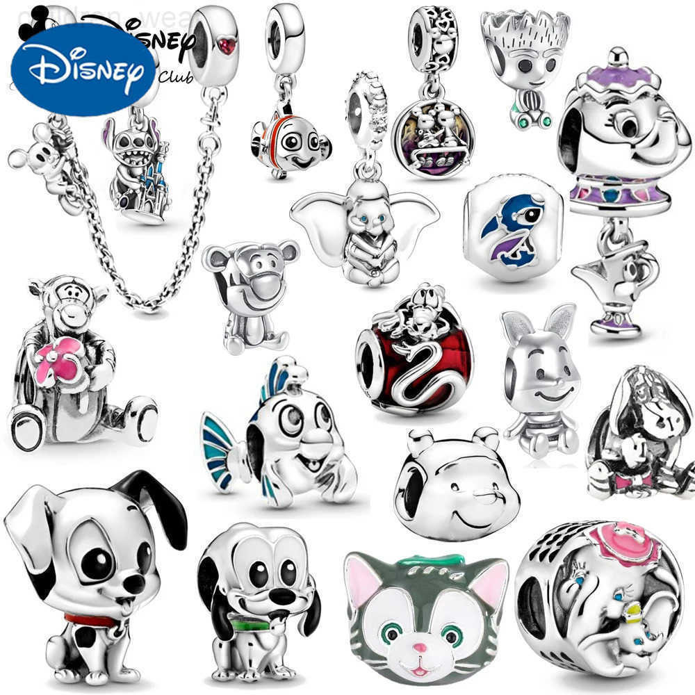 Disney New Disney Dumbo Mickey Chain Stitch Dalmatians Pendant Charms Beads For Original 925 Sterling Silver Bracelet Necklace Jewelry W20250716