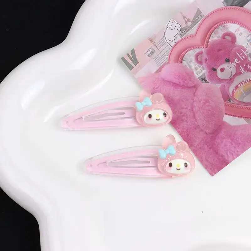 Sanrio 2Pcs Sanrio Girls Hair Clips Kawaii Mymelody Kuromi Cinnamoroll Hairpins Kids Hair Accessories Gift w250716