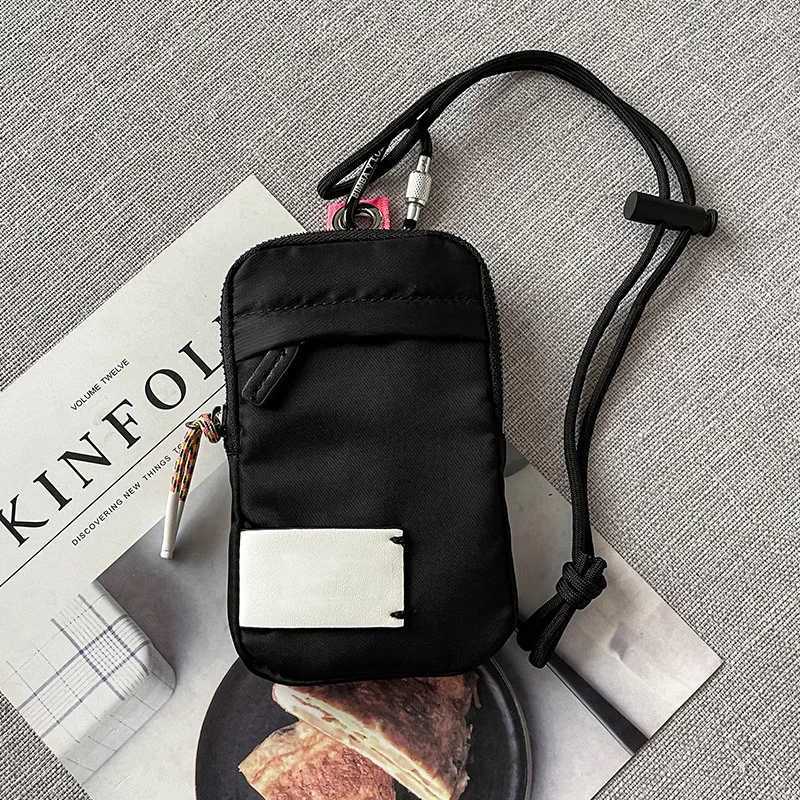 solid nylon bags High quality classic mini letter printing zipper design mobile bag multifunctional Spanish waterproof b