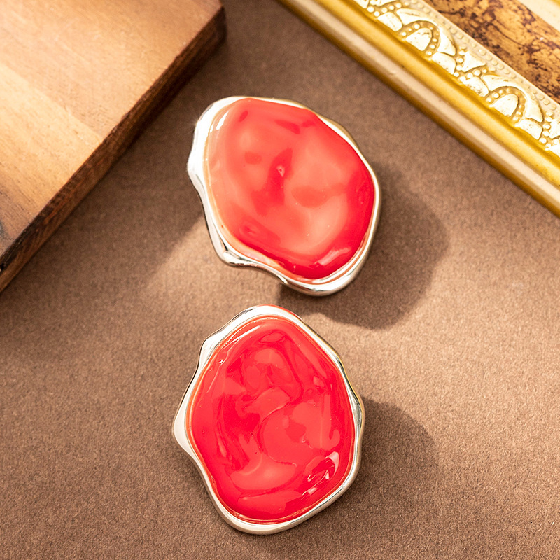 Fashion Exaggerated Irregular Geometric Earrings for Women High-end Simple Versatile Light Style Sier Needle Ear Jewelry