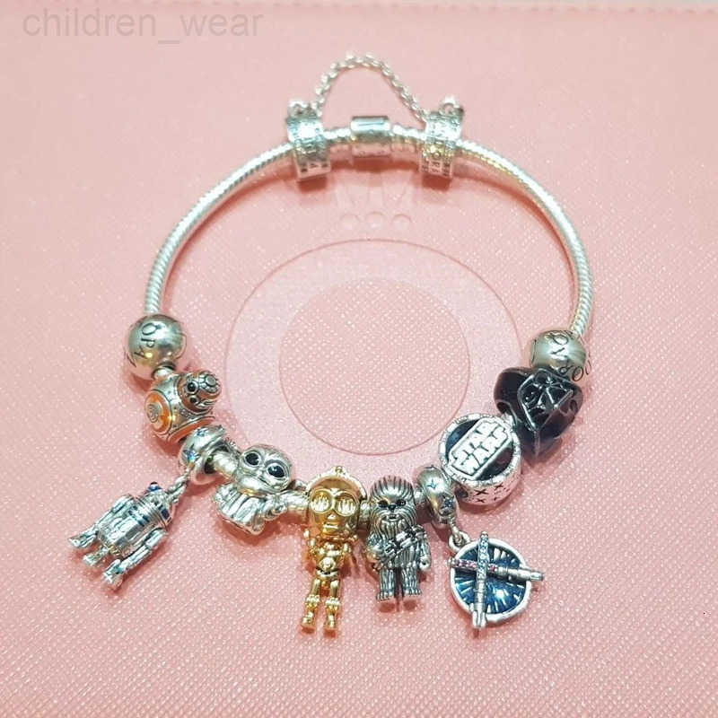 Disney 925 Silver Fit Original Bracelet Europe Cartoon Series Dangle Charm Beads Necklace Pendant DIY Women Jewelry Gift W20250716