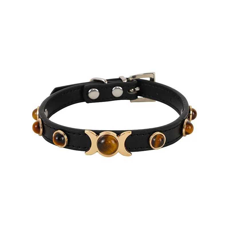 Soft Leather Cat Collar Fashion Tiger Eyes Decoration Puppy Neck Strap Kitten Necklace Accessories Cat Supplies XS/S/M Chihuahua LL250716