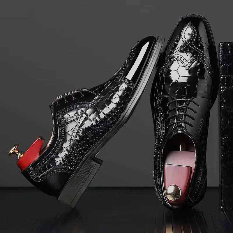 Luxury Mens Dress Shoes High Quality Business Leather Shoes Pointed Toe Trend Man Wedding Shoe Durable Men Shoes 38-48 Shoes Y250715