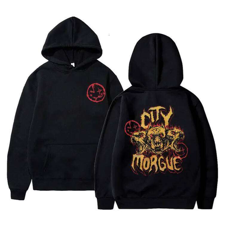 Designer Leisure High Quality Streetwear Rapper City Morgue Print Hoodie Men Women Hip Hop Haruku Sweatshirt Zillakami Sosmula Hoodies Vintage Top Pul