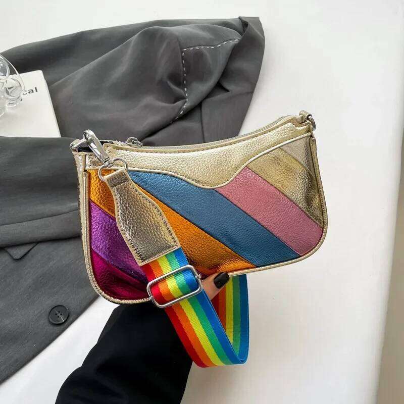 Women Design Crossbody Shoulder Bags PU Leather Female Vintage Solid Color Messenger Bag Small Striped Handbag R31