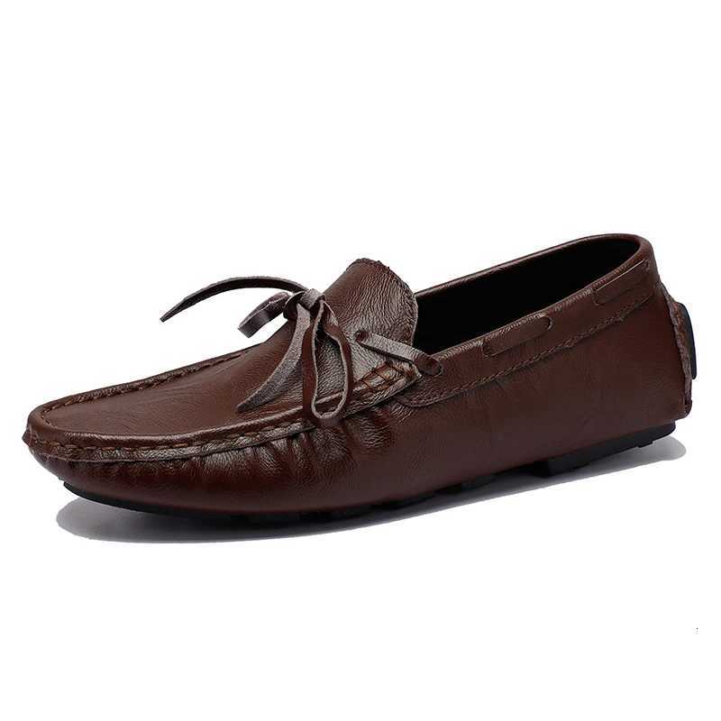 Spring Leather Shoes Casual Loafers Mens Soft Soled Brand Comfortable Flat Bottom Outdoor Walking Casual Shoes for Men W250716