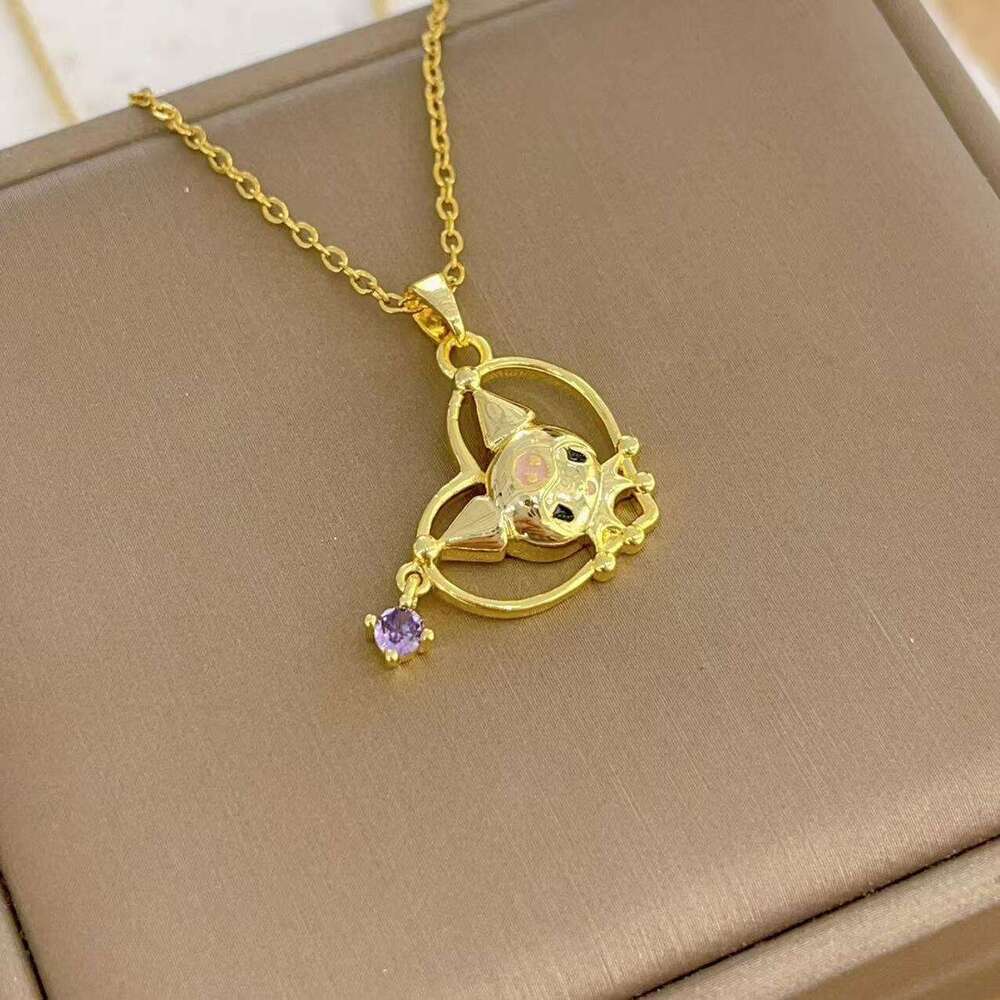 Cute Cartoon Doll Necklace For Women, Light Niche Design, Student Titanium Steel Collarbone Chain, 2024 Winter New Model 4F6
