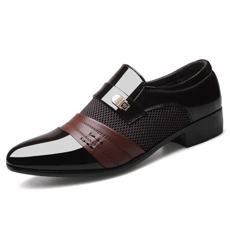 38-50 Size Mens Dress Shoes PU Leather Embossing Classic Fashion Men Shoes Slip On Oxford Shoes Y250715