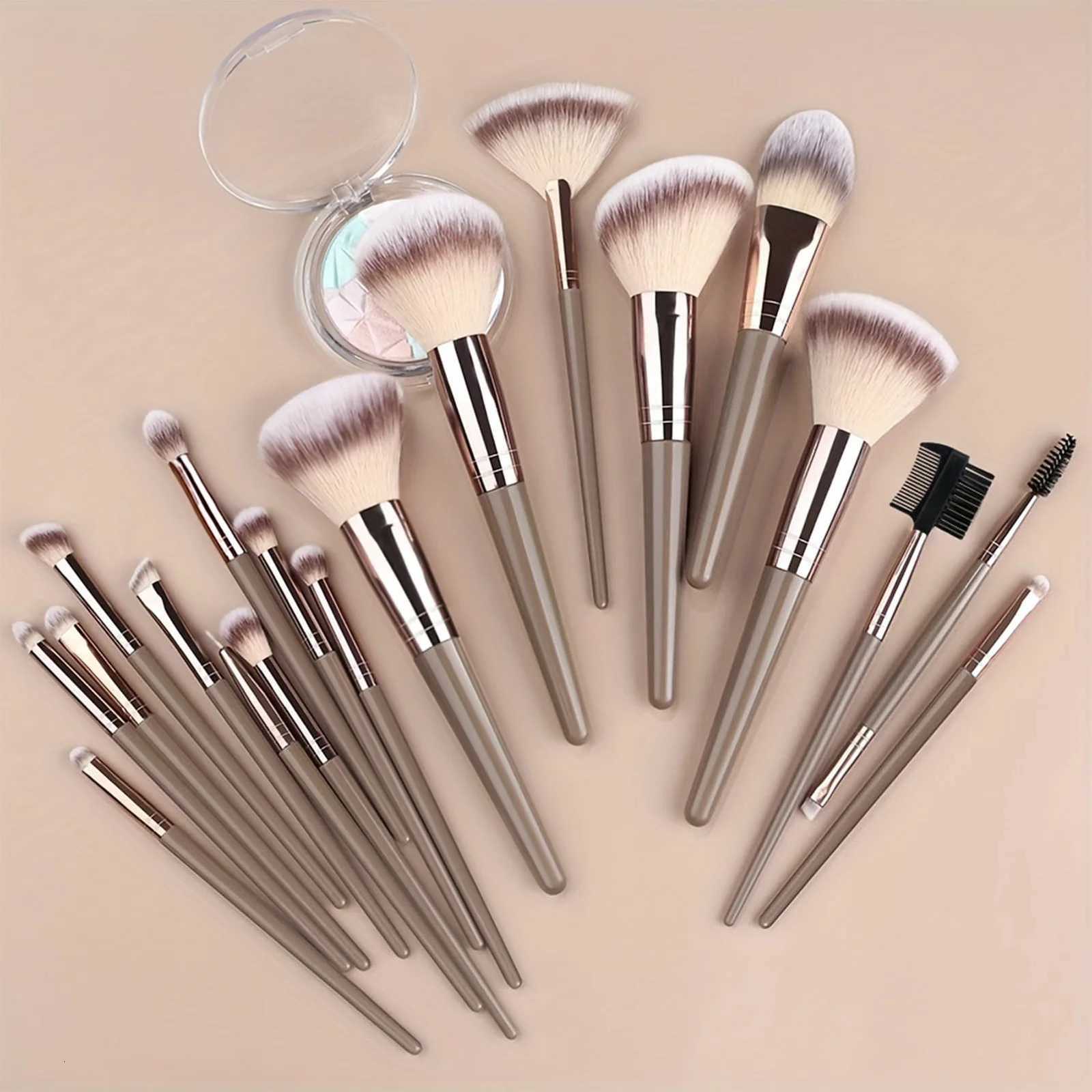 15/20pcs Beauty Makeup Brushes Set with Plastic Handle Soft Fiber Makeup Brushes for Daily Professional Makeup Beauty Tools XJ2500716