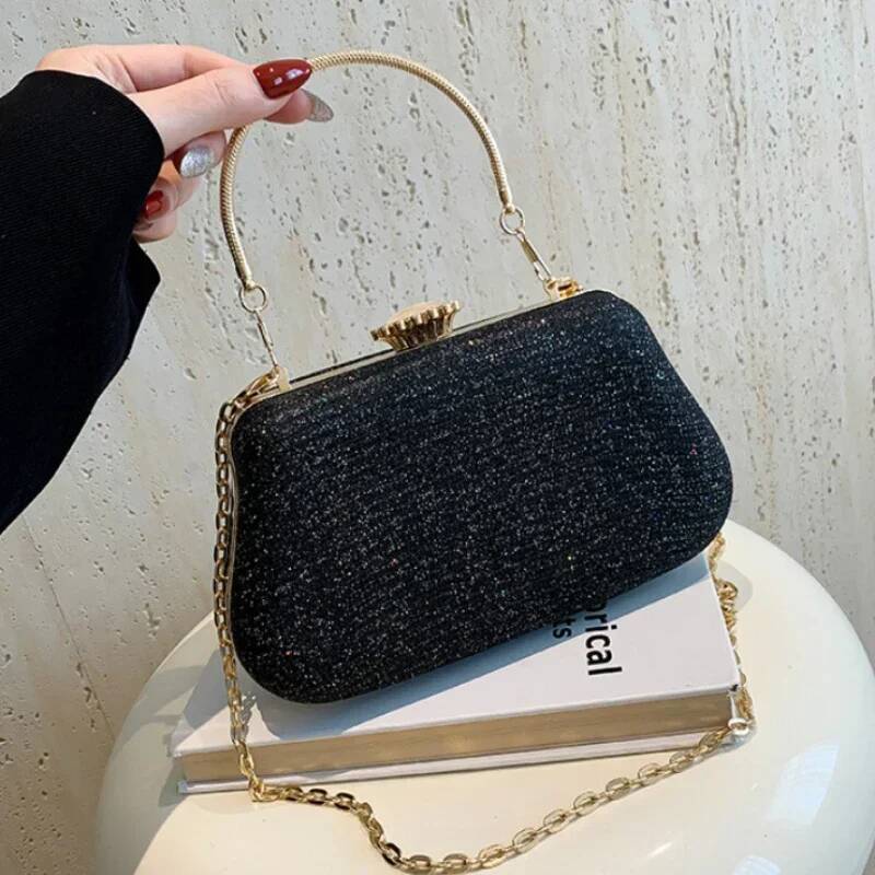 High Design Women Evening Brand Party Banquet Glitter For Ladies Wedding Clutch Handbag Shoulder Bag Chain Bolsas