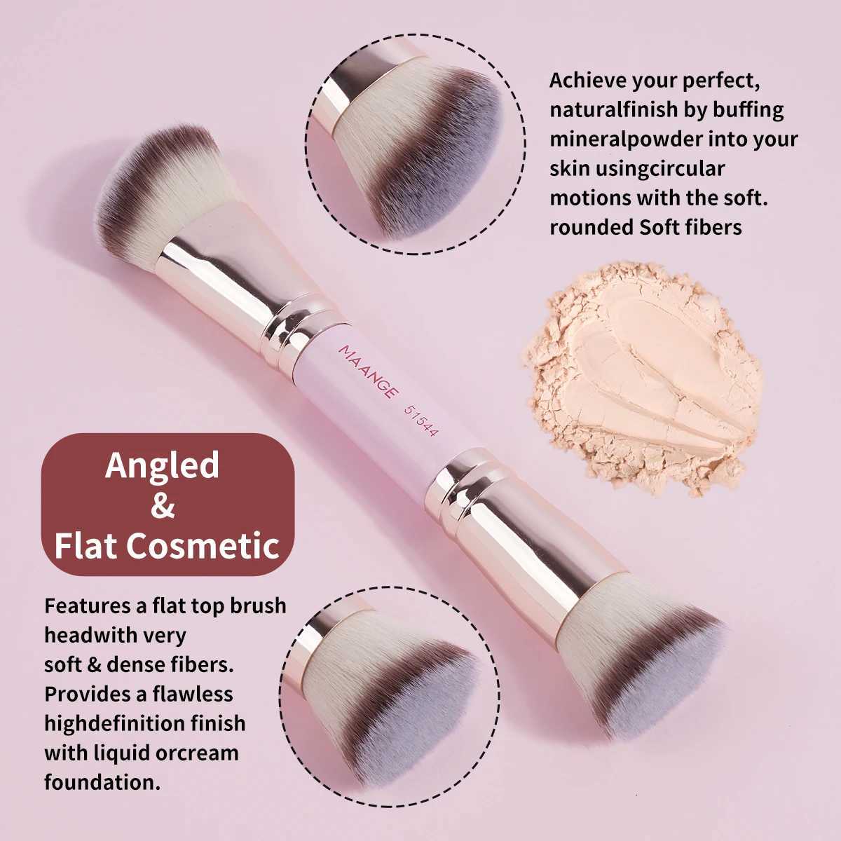 4pcs Basic Makeup Brushes Set with Box Dual-ended Foundations Powder Blush Details for Eyeshadow Brushes Beginner Travel XJ2500716