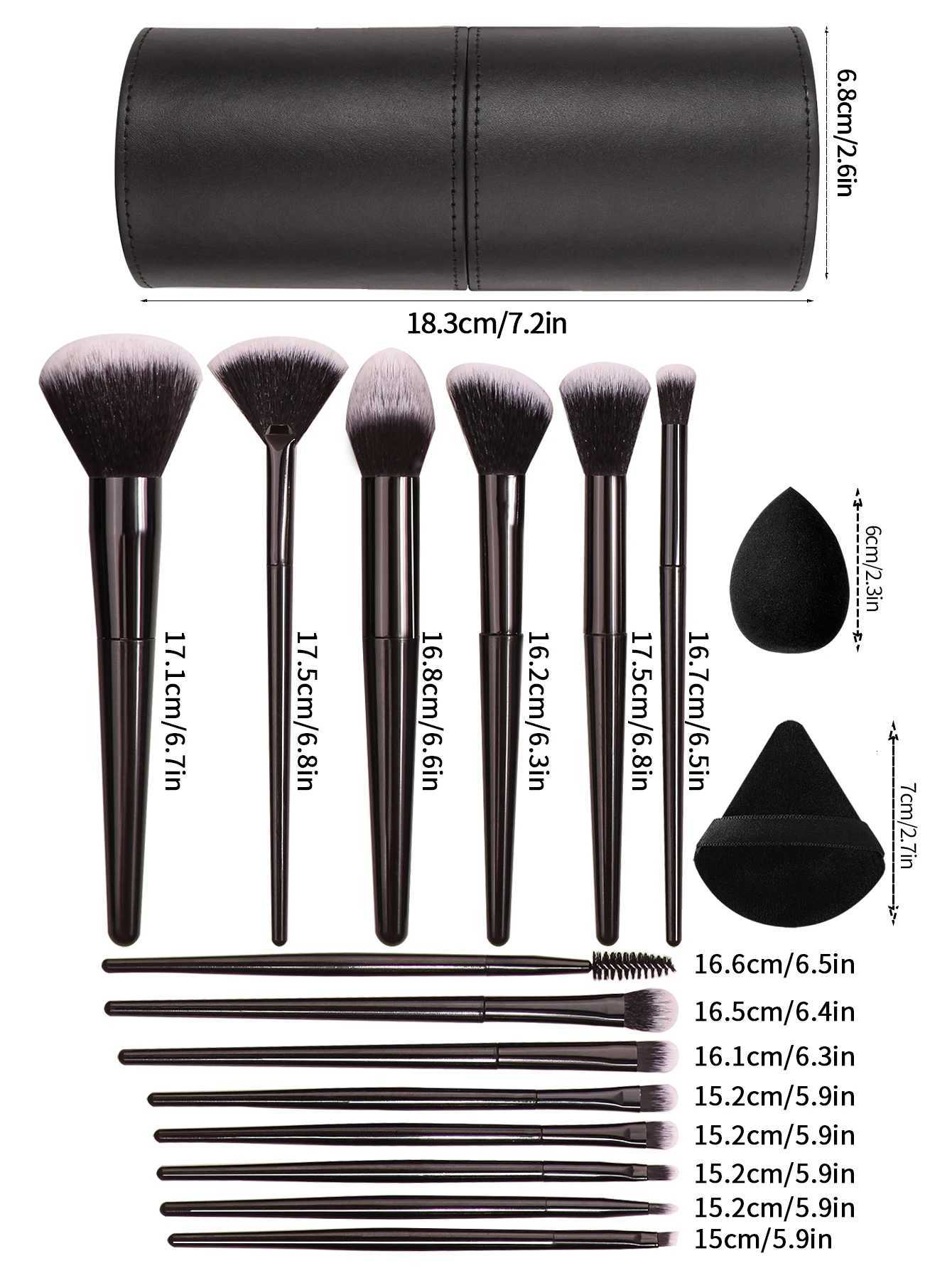 Black Makeup Brush Set Professional Super Soft Detail Brush Blush Brush Foundation Concealer Eyeshadow Brush Women Beauty Tool XJ2500716