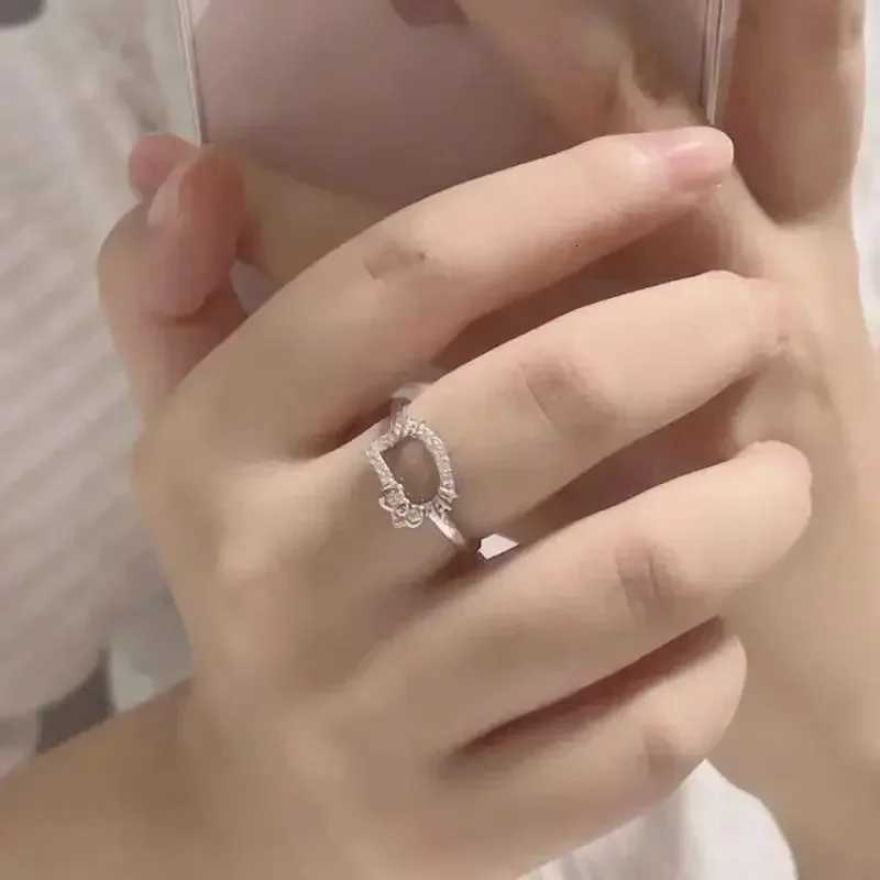 Sanrio New Style Simple Kawaii Hello Kitty Ring Female Ins Kt Cat Ring Niche Design Cute Cold Wind Fashion and Exquisite Wholesale w250716