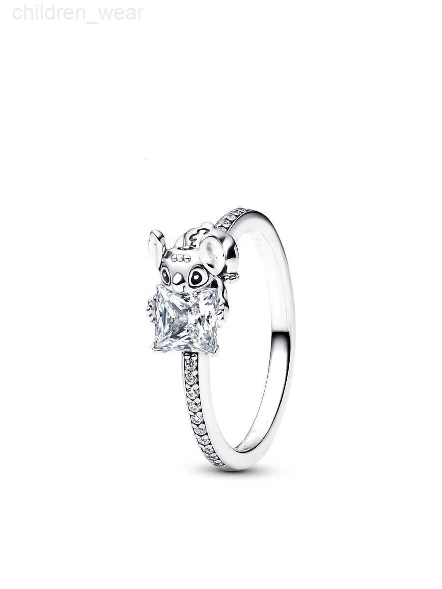 Disney Stitch Stone Sparkling Intertwined Wave Ring Valentines Day Womens DIY Wedding Jewelry Gift W20250716