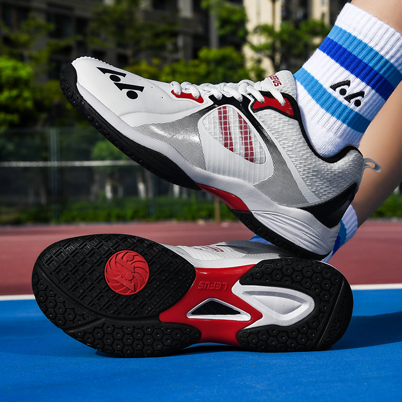 Professional grade tennis shoes with full palm air cushion, narrow last, clay court anti-slip, rebound support for match and practice