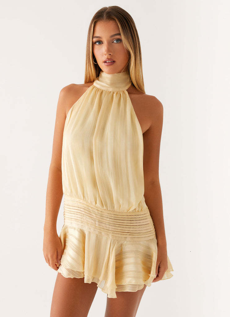 2025 Cross-Border Amazon Summer Women's New Sleeveless Sexy Halter Backless Tie Dress