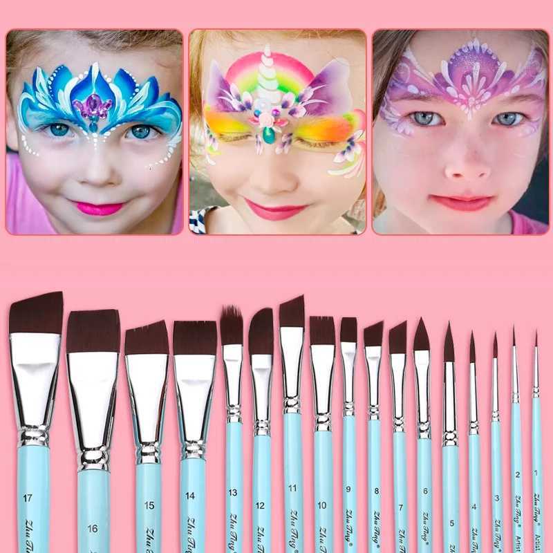 Body Painting Face Body Art Paint Multifunctional Professional Paint Brushes Set Wooden Handle Nylon Brush Oil Painting Brushes XJ2500716