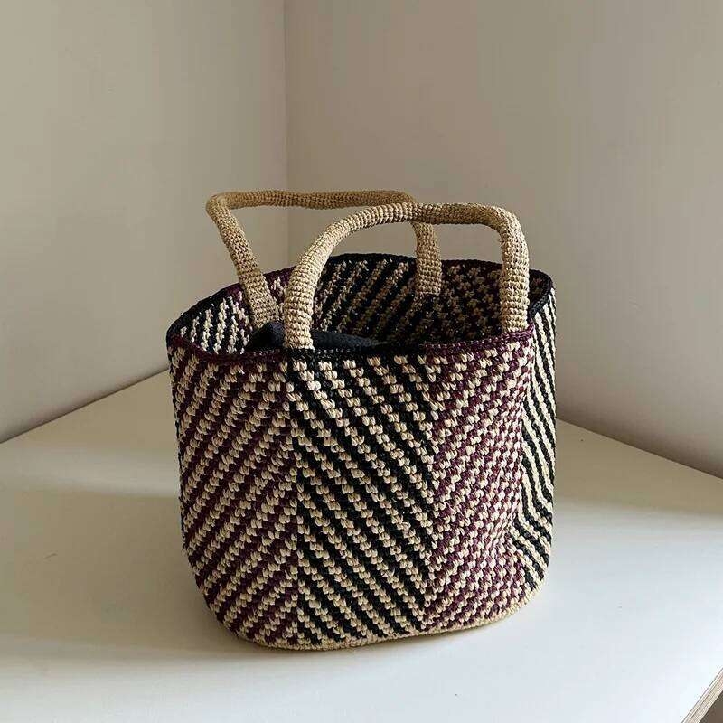 NEW 2025 Classic Lafite Straw Women's Tote Hand Woven Lazy Single Shoulder Underarm Bag