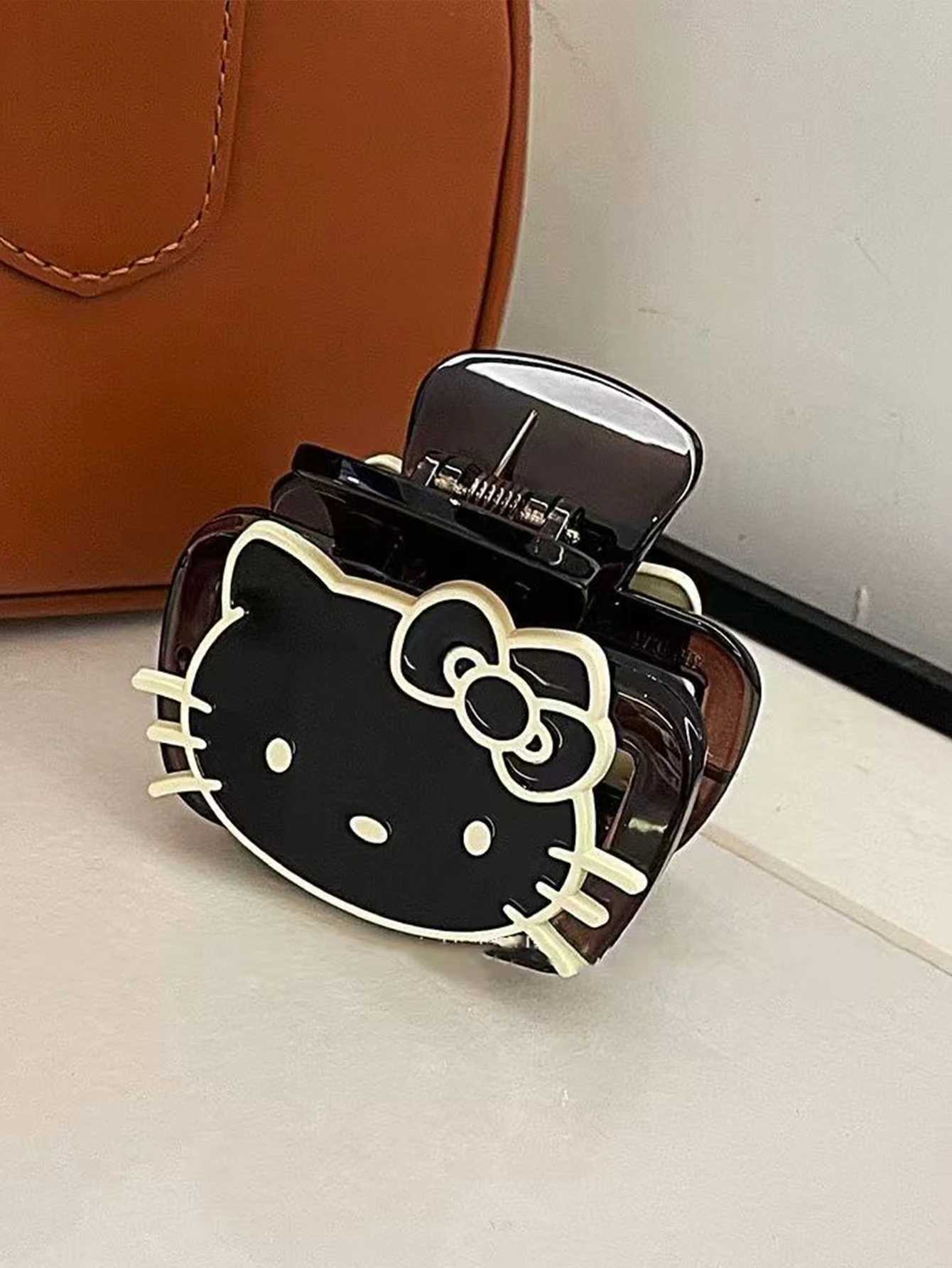 Sanrio 1pc Kitty Cat Cute and Sweet Medium Size Claw Clip Elegant Shark Clip for Hair on the Back of the Head Half-Tied Hair Clipw250716