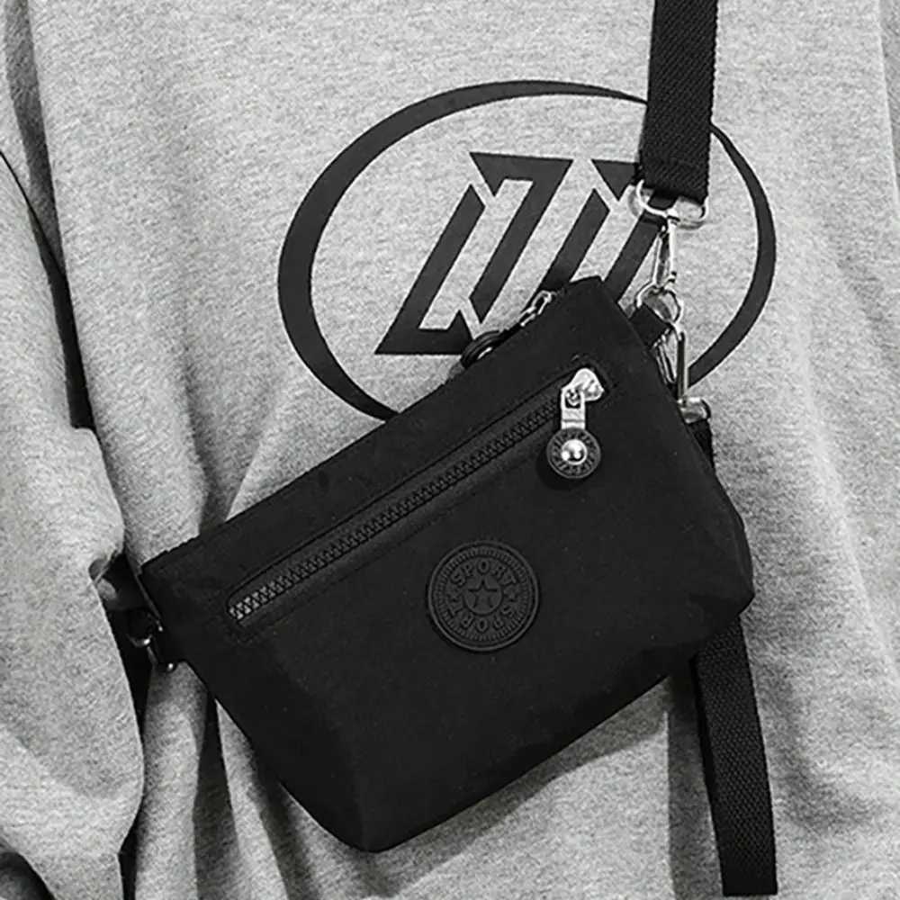 Storage Bag Nylon Zipper Crossbody Bag Solid Color Handbag Canvas Shoulder Bag Korean Style Coin Purse Small Phone Bag Women