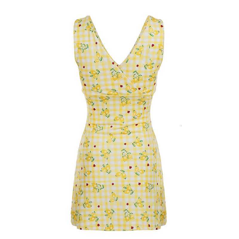 Summer Sweet Fruit Print Women Vest Dresses Fashion Prairie Chic Slim Fit Casual Classical Dresses R250716
