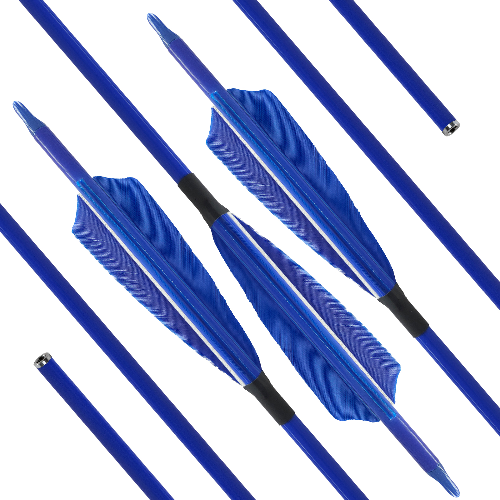31inch Hunting Arrows Without Arrowheads Turkey Feathers Spine250-600 Carbon Fiber Archery Targeting Arrows 6.2mm Recurve Bow and Compound Bow Arrows(