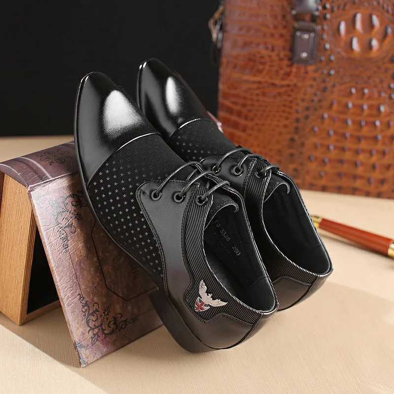 Mens Dress Shoes for Men Lace-Up Fashion Office High Quality Leather Comfortable Business Formal Shoes for Men Wedding Party Style Footwear Y250715