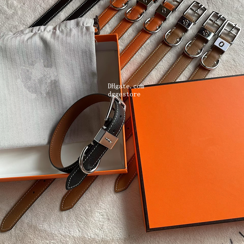 Designer Collars, Luxury Cowhide Leather Pets Collar with Metal Charm, High End Hardware Accessories, Necklace for Puppy Cats Fashion Dog Birthday Gif