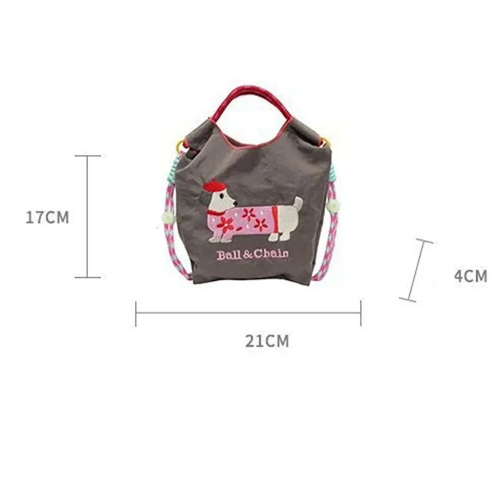 Fashion Embroidery Single Shoulder Bag Large Capacity Reusable Messenger Bags Simple Versatile Cartoon Dog Tote Bags 250714