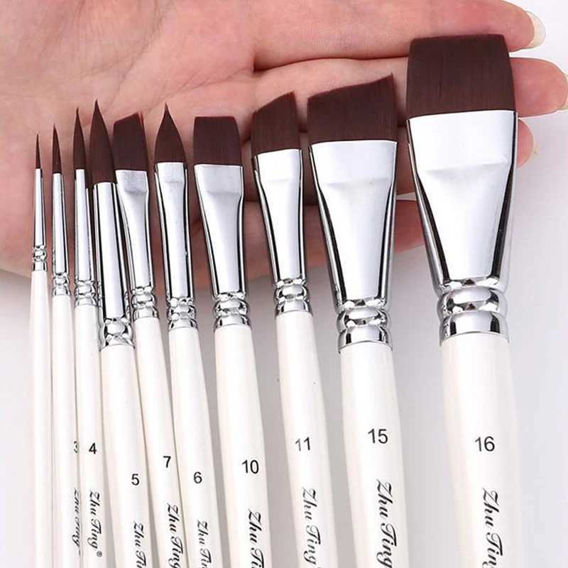 Body Painting Face Body Art Paint Multifunctional Professional Paint Brushes Set Wooden Handle Nylon Brush Oil Painting Brushes XJ2500716