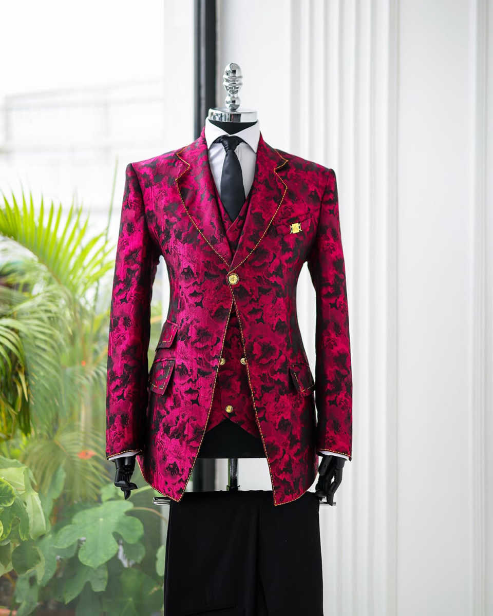 Jacquard Wedding Men Suits New Fashion Suit Fit Slim Tailor-Made Groom 3-PCS Coat Vest Pant Formal Occasions Party Customized M253451