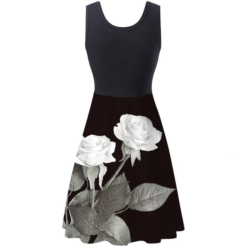 Retro Butterfly Feather Print Sundress Summer Women Fashion Sleeveless Patchwork Mini Party Dresses LRFZ-6818 dongdumaoyi