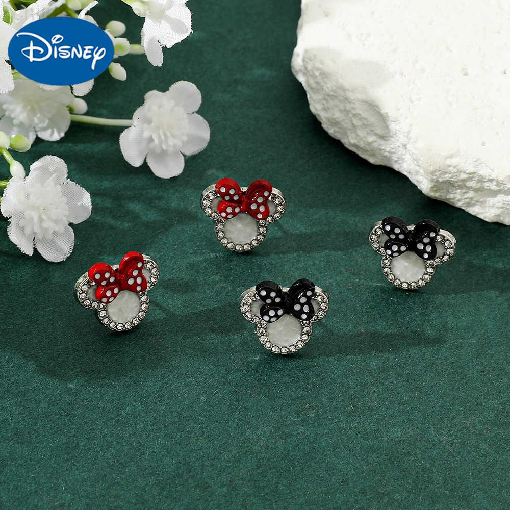 Disney 1 Pair Disney Bow Mickey Mouse Minnie Anime Earrings Kawaii Ear Studs Cartoon Jewelry Accessories Stud Women Gifts W20250716