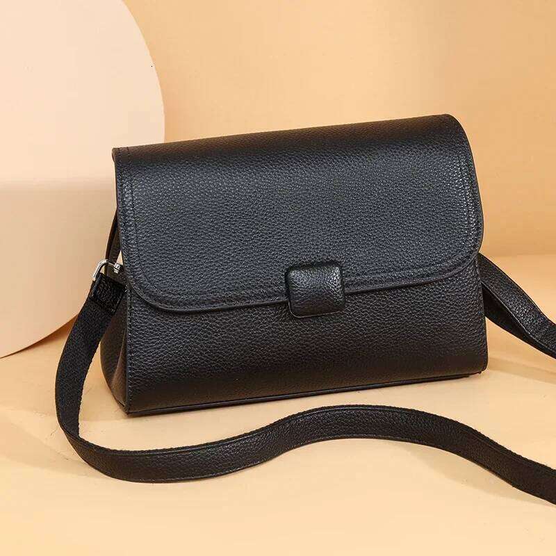 Solid Color Cow Handbag Female Messenger Tote Sac High Quality Genuine Leather Women Crossbody Shoulder Bags