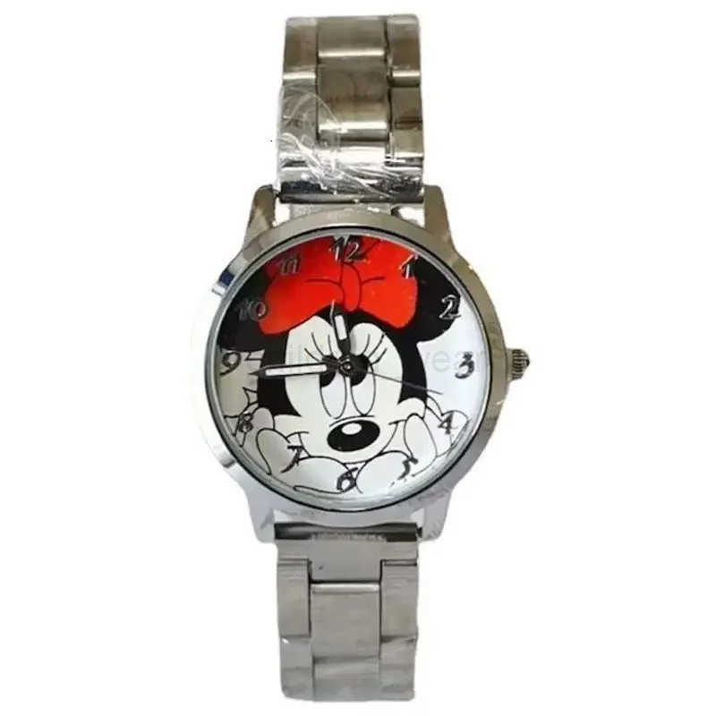 Disney Mickey Mouse Minnie Gold Silver Watch Childrens Boys Girls Watches Steel Students Quartz Adult Watch Birthday Gift W20250716