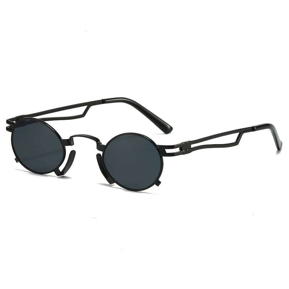 Fashion Women's Round Steampunk Sunglasses Men Unsiex Design Black Sun Glasses Punk Ladies Vintage Shades Eyewear UV Protection