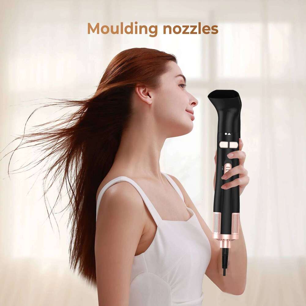 Hair 5 In 1 Blow Dryer Spinning Curling With 2 Rotating Brushes (1.5" & 2") Hot Air Brush Style