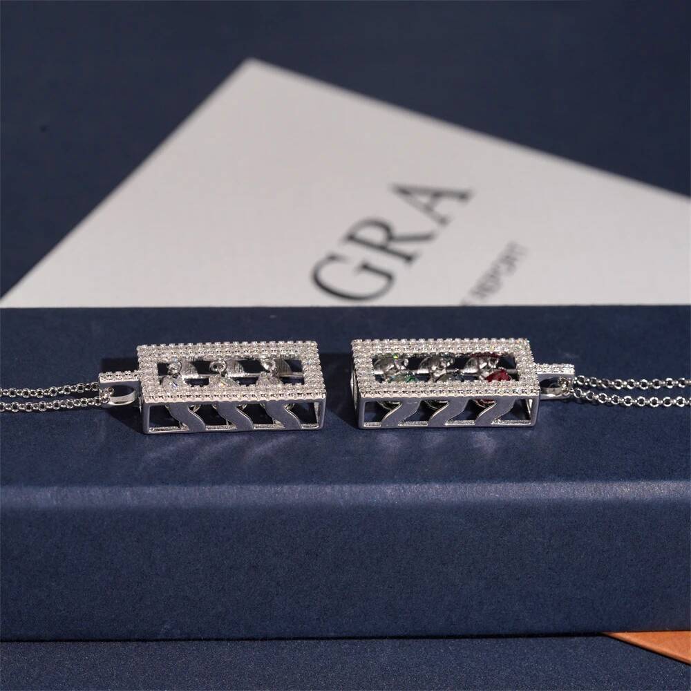 Colored Moissanite Pendant 925 Silver Hip Hop Jewelry With Certificate Not Suitable For Tennis Chains