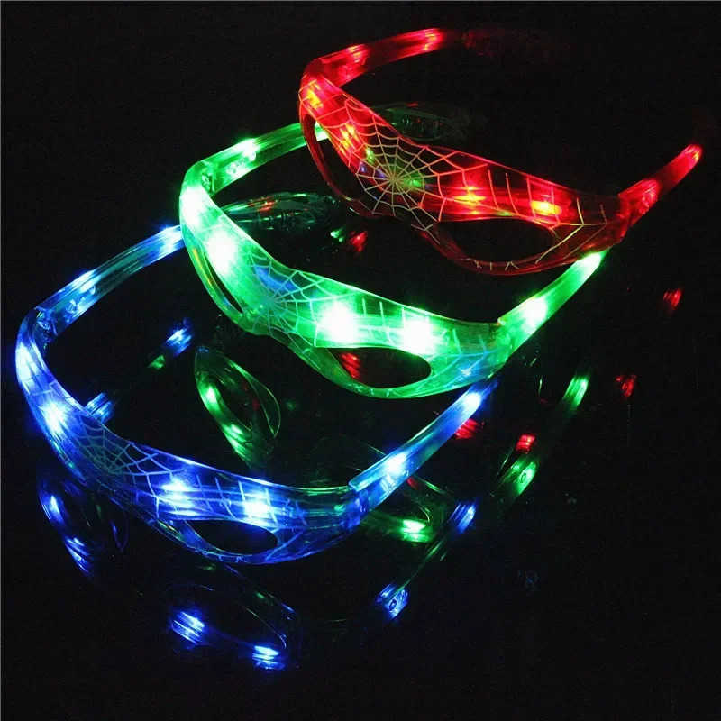 Disney Spiderman Glowing Glasses Marvel Anime Figure LED Flashing Glasses Sunglasses Cartoon Childrens Party Toys Boys Gifts W20250716