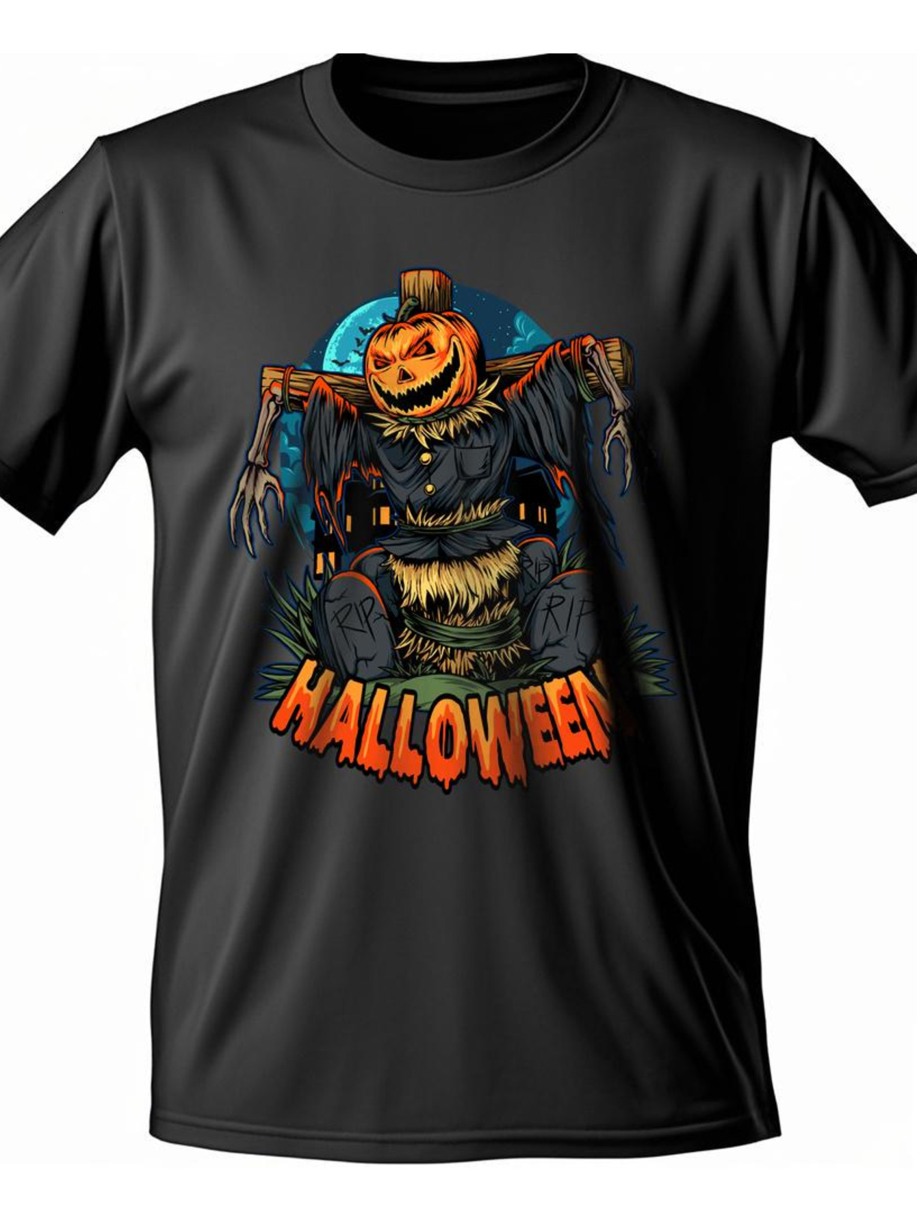 VogueEpoch Graphics S-3XL Adult Round collar White T Shirts Men black 180g Short sleeve Cotton text Halloween Wed e4