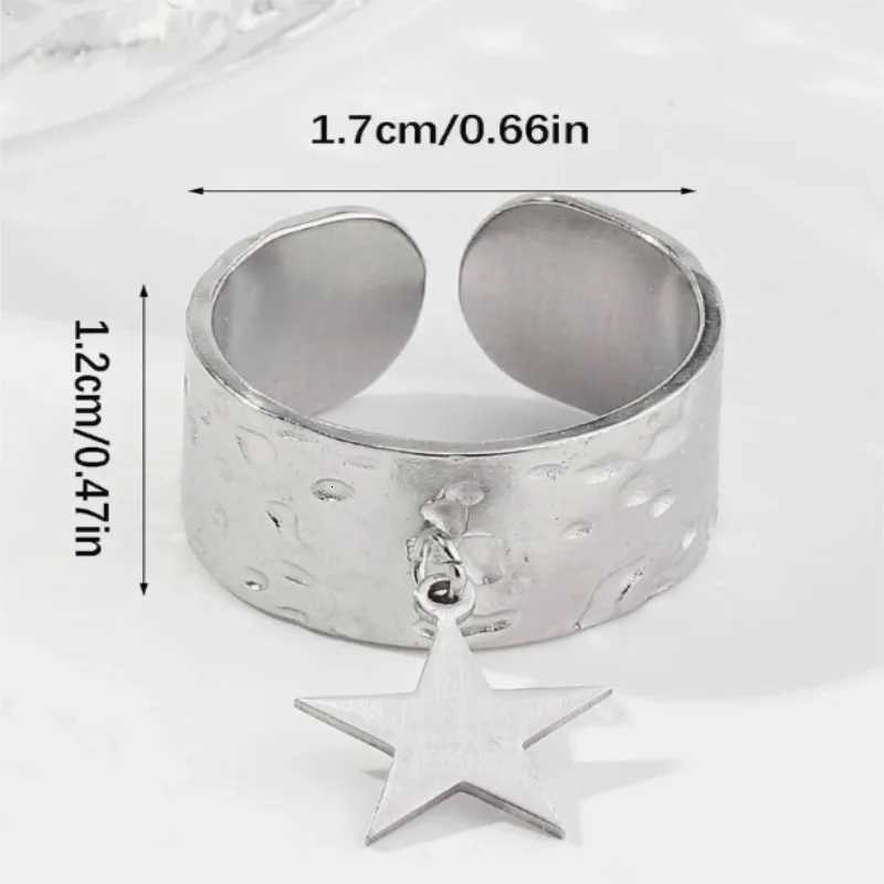 Korean Star Charm Open Ring For Women Gold SIlver Color Width Circle Smooth Metal Finger Ring Daily Wear Ins Party Jewelry S250716