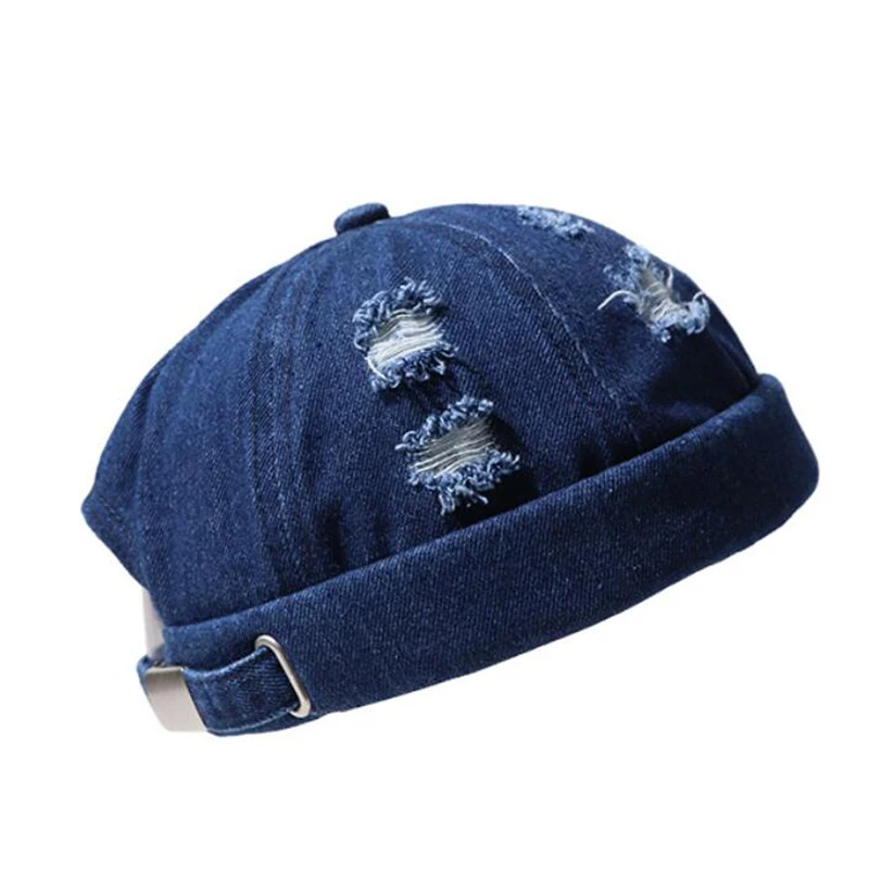 DYLAOPAN Men Street Casual Docker Sailor Biker Hat Loop Beanie Brimless Cap Fashion Unisex Pumpkin Vintage Navy Beanies 250715