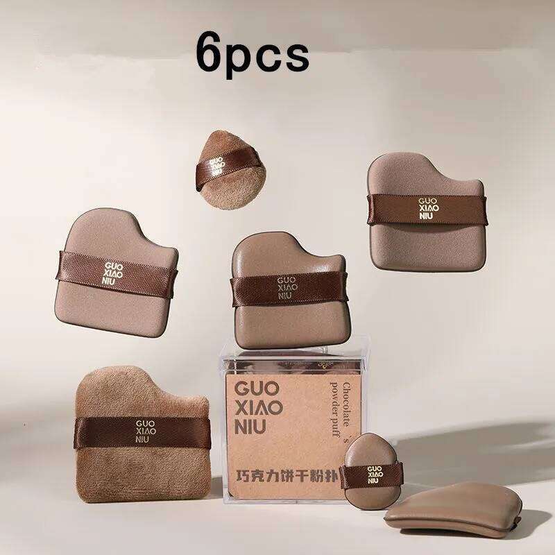 GUOXIAONIU 6PCS Makeup Blender Puffs Loose Powder Foundation BB Cream Cosmetics Applicator Sponge Dry Wet Use Tool X250716