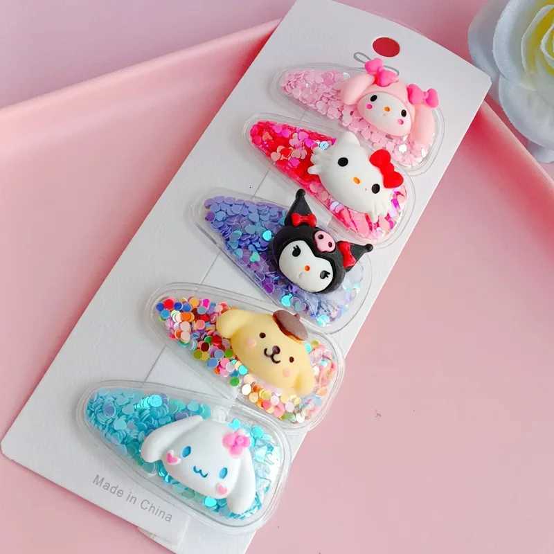 Sanrio Hairpin Kawaii My Melody Kuromi Cinnamoroll Hello Kitty Hair Clip Girls Hair Accessories w250716