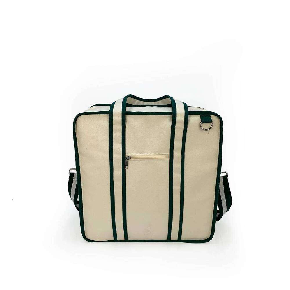 Large in Solid Color Beige Tote for Men and Women High Quality Canvas Tennis Racquet Should Bag